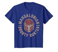 Star Wars The Mandalorian Bounty Hunter Wrap Around Logo Maglietta, Bambini, Blu Reale, 4 Anni