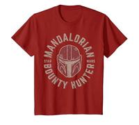 Star Wars The Mandalorian Bounty Hunter Wrap Around Logo Maglietta, Bambini, Mirtillo Rosso, 3 Anni
