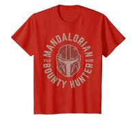 Star Wars The Mandalorian Bounty Hunter Wrap Around Logo Maglietta, Bambini, Rosso, 12 Anni