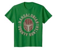 Star Wars The Mandalorian Bounty Hunter Wrap Around Logo Maglietta, Bambini, Verde Mela, 3 Anni