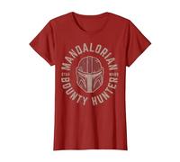 Star Wars The Mandalorian Bounty Hunter Wrap Around Logo Maglietta, Donna, Mirtillo Rosso, XL