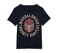 Star Wars The Mandalorian Bounty Hunter Wrap Around Logo Maglietta, Donna Plus-Size, Nero, 6X