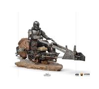 STAR WARS - Mandalorian on Speederbike 1/10 Deluxe Art Scale Statue Iron Studios