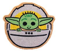 Grupo Erik Zerbino Yoda Gaget - Zerbino Ingresso Esterno Cocco Divertente 50x55 cm con Base in PVC Antiscivolo | Tappeto Ingresso Esterno: Baby Yoda