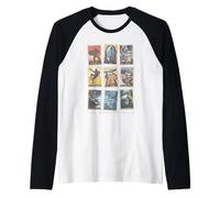 Star Wars The Mandalorian Distressed Trading Card Grid Maglia con Maniche Raglan