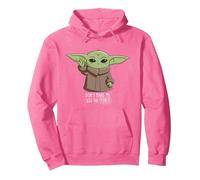 Star Wars The Mandalorian Grogu Don't Make Me Use The Force Felpa con Cappuccio, Unisex per Adulti, Rosa Acceso, XXL