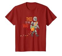 Star Wars The Mandalorian Grogu This is The Way Halloween Maglietta, Bambini, Mirtillo Rosso, 10 Anni