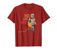 Star Wars The Mandalorian Grogu This is The Way Halloween Maglietta, Uomo, Mirtillo Rosso, S
