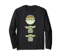 Star Wars The Mandalorian Grogu Trio Cartoon Poses Maglia a Manica