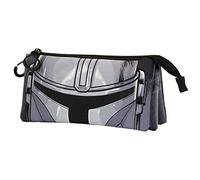 Star Wars The Mandalorian Helmet-Astuccio Triplo FAN, Grigio, 23 x 11 cm