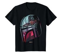 Star Wars The Mandalorian Helmet Scene Fill Maglietta, Bambini, Nero, 8 Anni
