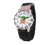 STAR WARS The Mandalorian Kids' Plastic Time Teacher Analog Quartz Nylon Strap Watch, Chiaro, striscia