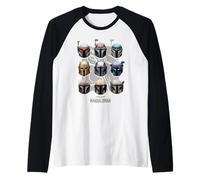 Star Wars The Mandalorian Mando Helmet Grid Maglia con Maniche Raglan