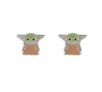 Star Wars The Mandalorian - Orecchini a perno in argento Sterling smaltato Grogu Baby Yoda, Argento sterling