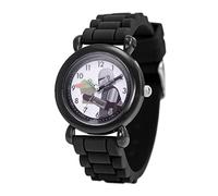 STAR WARS The Mandalorian - Orologio analogico al quarzo con cinturino in silicone per insegnare l'ora ai bambini, BLK, moderno
