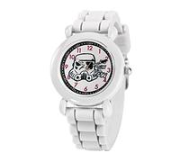 Star Wars The Mandalorian - Orologio analogico al quarzo con cinturino in silicone per insegnare l'ora ai bambini, Bianco, Bianco, moderno