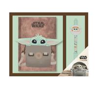 Star Wars The Mandalorian, set di cancelleria con taccuino e penna | Kit di scrittura per bambini con motivo Baby Yoda Grogu