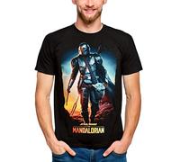 Star Wars The Mandalorian - Through The Galaxy Uomo T-Shirt Nero L 100% Cotone Regular