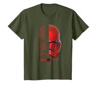 Star Wars The Rise of Skywalker Sith Icon Trooper Helmet Maglietta, Bambini, Oliva, 12 Anni