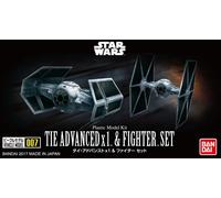 Star Wars Tie Advanced x1 & Tie Fighter Set Palma Scala Modello Kit Bandai 41106