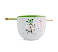 Star Wars Yoda May The Force Be With You, set di stoviglie in ceramica, include ciotola per ramen da 590 ml e bacchette in legno