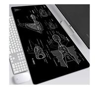 Star warship Tappetino Mouse Gaming 700x 300mm XL per Mouse e PC, 3mm Mouse Pad Antiscivolo Fondo in Gomma con Bordi Cuciti,D