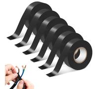 Staranry 6 Pezzi 15mm x 20m Nastro Isolante Nero, Nastro Autoagglomerante, Nastro Telato Nero per Isolare, Riparare e Legare, per Elettriche, Automobilistiche e Di Attrezzature
