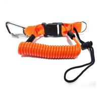 Starbea Scuba Diving Snappy Coil Strap with Quick Release Buckle, Underwater Anti-Lost Safety Lanyard for Diving Camera Photography Loss Prevention, Safety Strap (Orange)