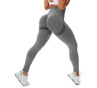 STARBILD Leggins Sportivi da Donna Push Up Sexy, Pantaloni Palestra Vita Alta Scrunch Butt, Seamless Calzamaglie per Yoga Fitness, F4160 Push Up Grigio S