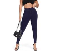 STARBILD Skinny Fit Jeans Elasticizzati per Donna, Push Up Pantaloni Vita Alta Leggings Aderenti, Scrunch Butt - Blu Scuro S