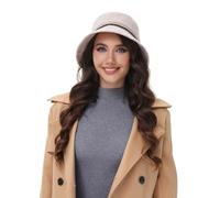 Starblazia Cappello da Donna in Lana Caldo Cappello da Pescatore Elegante Cappello a Secchiello per Autunno e Invernali,Cammello Chiaro