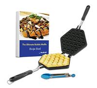 StarBlue - Padella Per Waffle A Bolle Con Ebook Di Ricette E Pinze In Omaggio; Per Preparare In 5 Minuti Croccanti Waffle A Forma Di Uovo In Stile Hong Kong