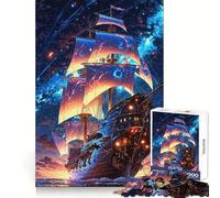 Starbound Galleon︰ Viaggio oltre il cielo Puzzle per ragazzi 1000 pezzi Gioco di logica antistress Bordo trasparente Regalo classico 38x52cm