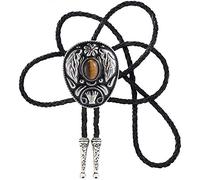 STARBRILLIANT Cravatta Da Cowboy Occidentale Alla Moda Con Artiglio D'orso Cravatta In Malachite Bolo Per Uomo Corda In Pelle Nera(Brown 2)