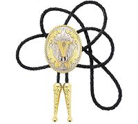 STARBRILLIANT Cravatta Da Cowboy Occidentale Alla Moda Lettera Iniziale A In fiore Rotondo CowBoy Con Corda In Pelle Cravatta Bolo Iniziale (V)