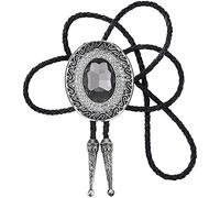 STARBRILLIANT Cravatta Da Cowboy Occidentale Per Uomo Cravatta Bolo Dei nativi Americani Cravatta Nera Fatta A Mano Da Rodeo Texas Con Pietra Naturale（black 3）