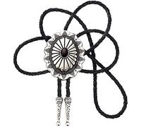 STARBRILLIANT Cravatta Da Cowboy Occidentale Per Uomo Cravatta Bolo Dei nativi Americani Cravatta Nera Fatta A Mano Da Rodeo Texas Con Pietra Naturale（black 3）