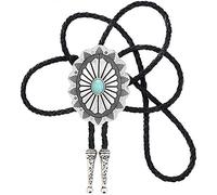 STARBRILLIANT Cravatta Da Cowboy Occidentale Per Uomo Cravatta Bolo Dei nativi Americani Cravatta Nera Fatta A Mano Da Rodeo Texas Con Pietra Naturale（blue 3）