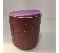 Starbucks 2021 Lilla 8 0z. a Puntini Square Viola Coperchio Ceramica Mug Viaggio