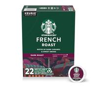Starbucks K-Cup - Caffè in cialde tostatura scura, tostatura francese per macchine da caffè Keurig, 100% Arabica, 1 scatola (22 capsule)