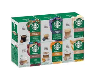 STARBUCKS Kit Degustazione Caffè e Bevande by Nescafé Dolce Gusto, 6 Confezioni da 12 Capsule (72 capsule compatibili Nescafé Dolce Gusto) - Esclusiva Amazon