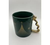 STARBUCKS Limited Edition - Tazza natalizia 2025, con manico dorato, 355 ml, colore: Verde