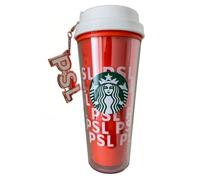 STARBUCKS PSL - Bicchiere con coperchio, manico e fascino, 473,2 ml