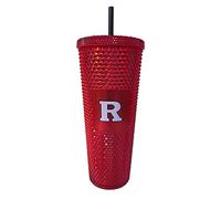 Starbucks Rutgers - Tazza con borchie di colore rosso, con cannuccia da 680 ml, doppia parete