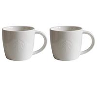 STARBUCKS Serie Fore Here - Set di 2 bicchieri da piede, colore: bianco, 4 - Short/8oz/227 ml