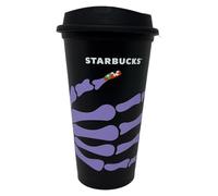 STARBUCKS Tazza da viaggio riutilizzabile con scheletro di Halloween, misura media, 473 ml