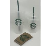 STARBUCKS Tazza fredda riutilizzabile Duo: tazza fredda da 680,4 g e tazza fredda da 453,6 g con maniche