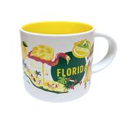 Starbucks Discovery Series Florida - Tazza da caffè in ceramica, 396,9 g, colore: bianco e giallo