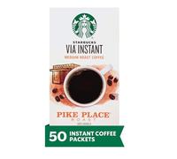 Starbucks VIA Caffè istantaneo, tostatura media, arrosto al luccio, 100% arabica, monodose, 1 scatola (50 confezioni)