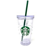 Starbucks Viaggiatore di bicchiere grande trasparente della tazza fredda con il logo della paglia verde - 16oz